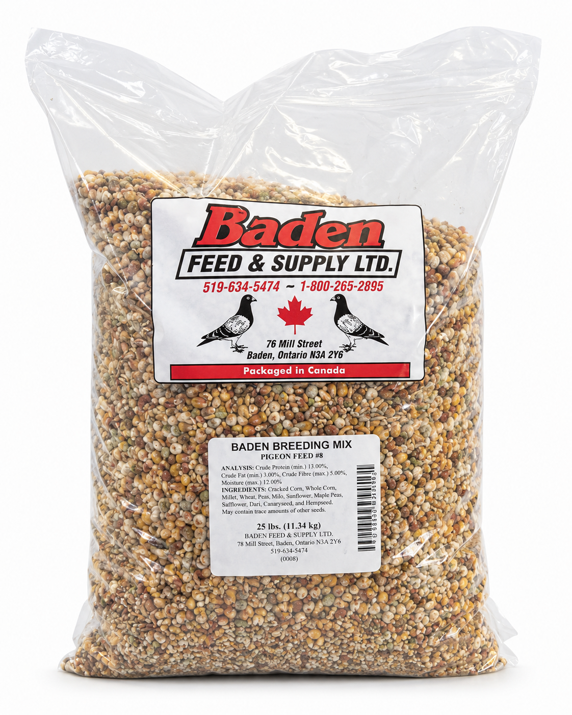 Baden Breeding Mix 25 lb (11.34 kg) High Protein Pigeon Feed Blend