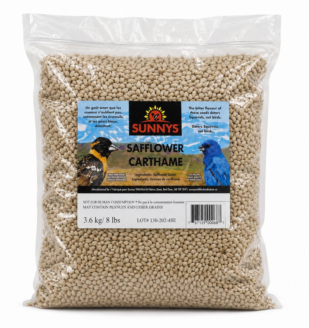 Sunnys Safflower Wild Bird Seed 3.6 kg (8 lb) | Premium Safflower Seed | Deters Squirrels | No Fillers | Packaged in Canada