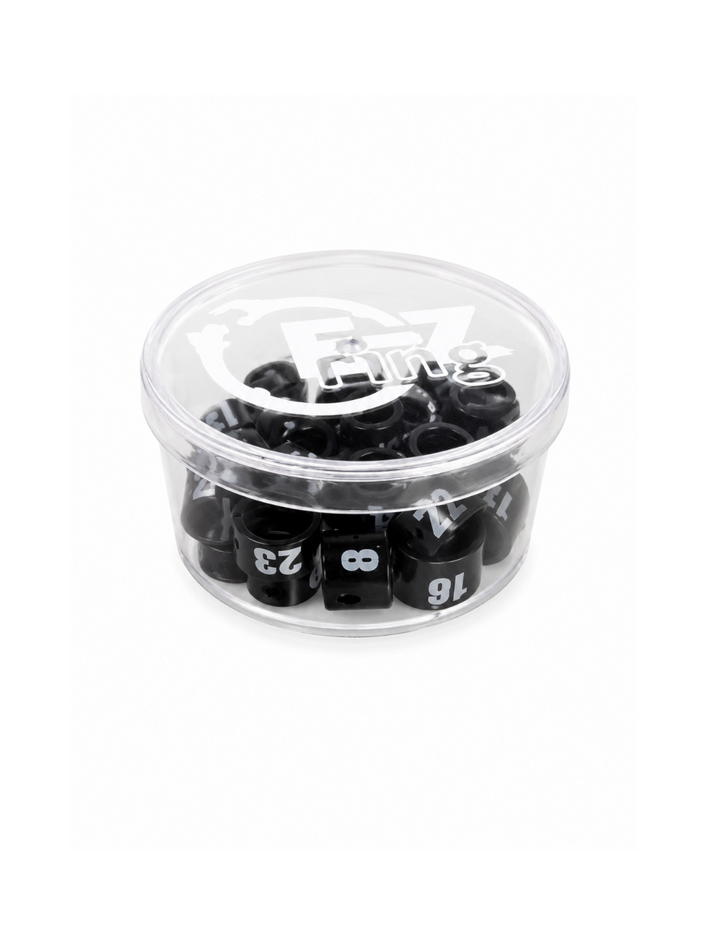 8mm Numbered Pigeon Clip Bands – Black (25 Pack)