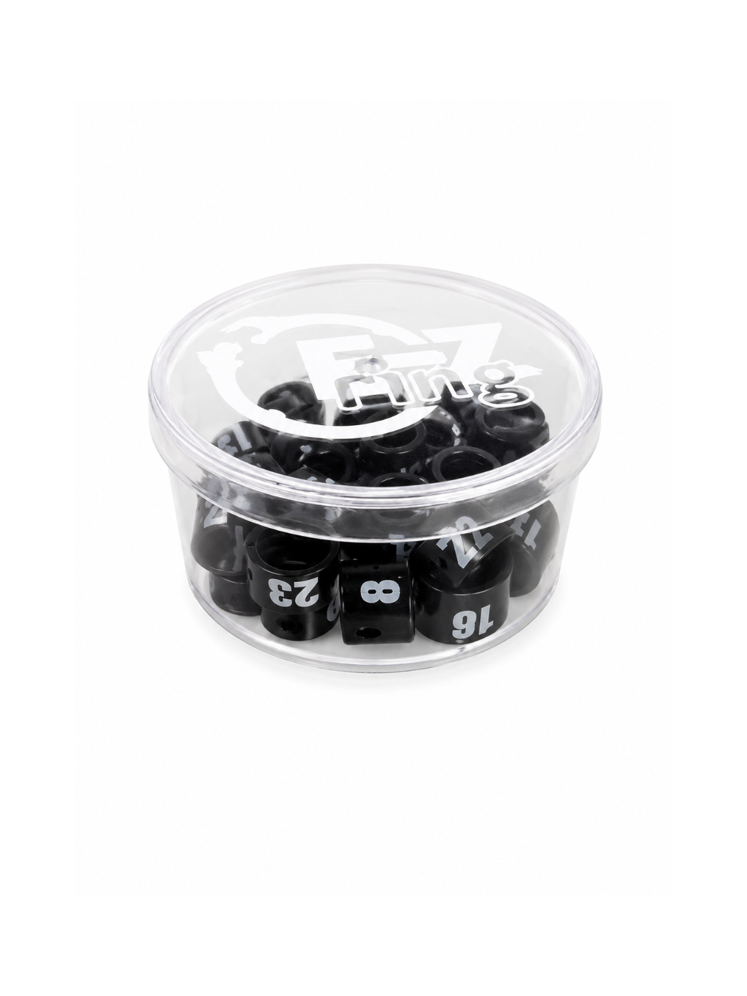 8mm Numbered Pigeon Clip Bands – Black (25 Pack)