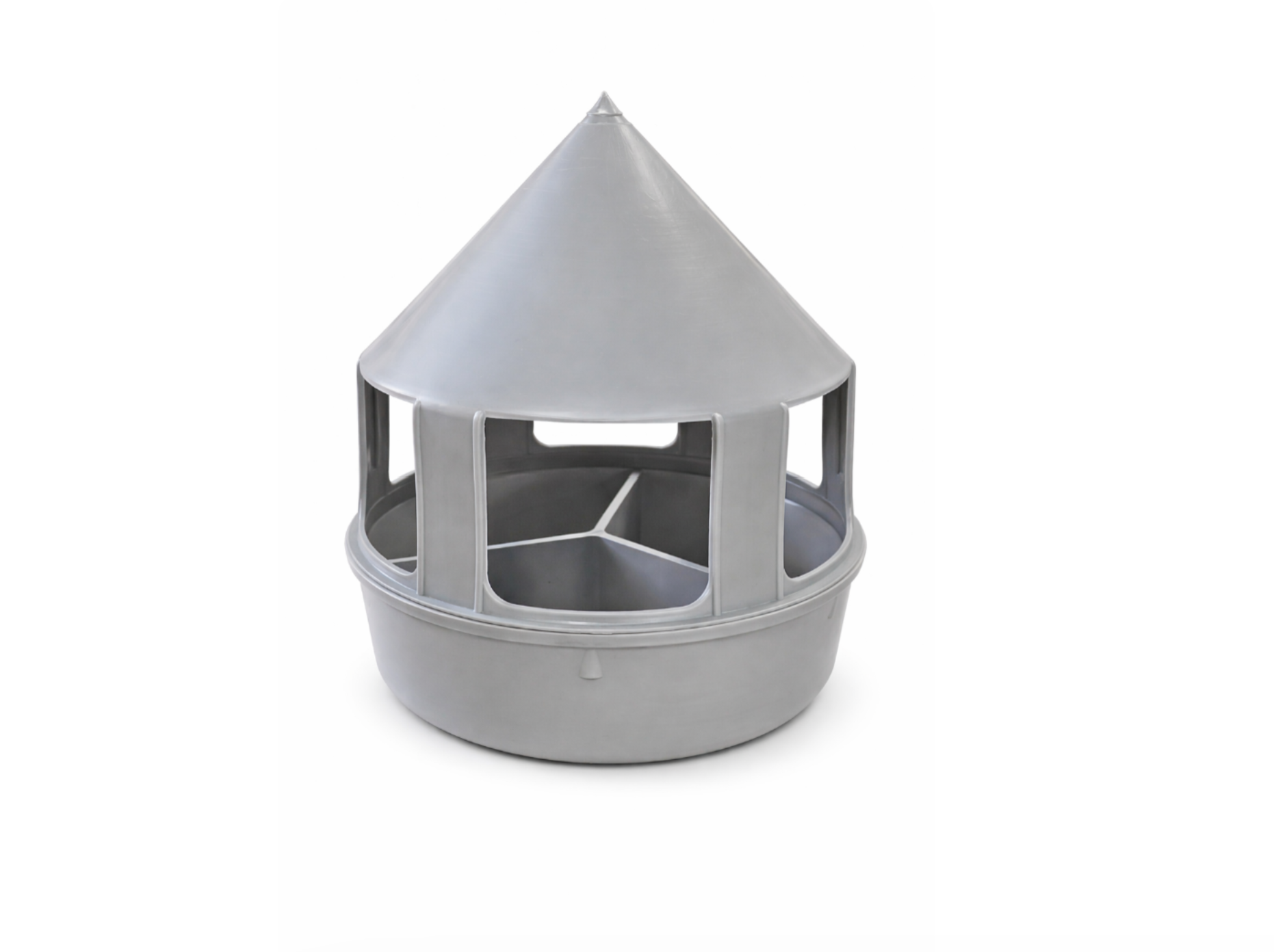 3-Compartment Pigeon Feeder with Cover