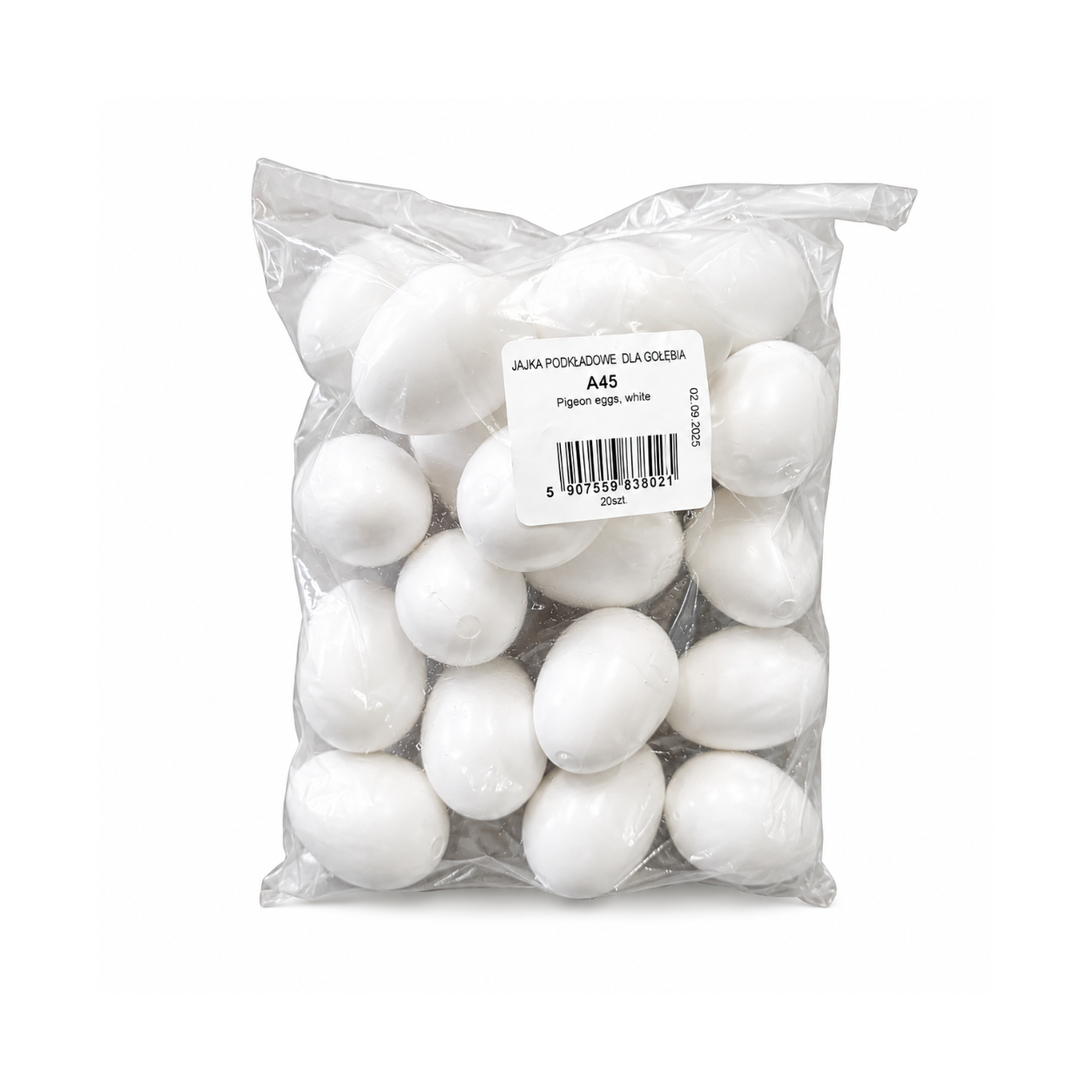 Pigeon Dummy Eggs – White (20 Pack)
